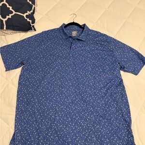 Callaway Blue Polo Shirt with Subtle Pattern